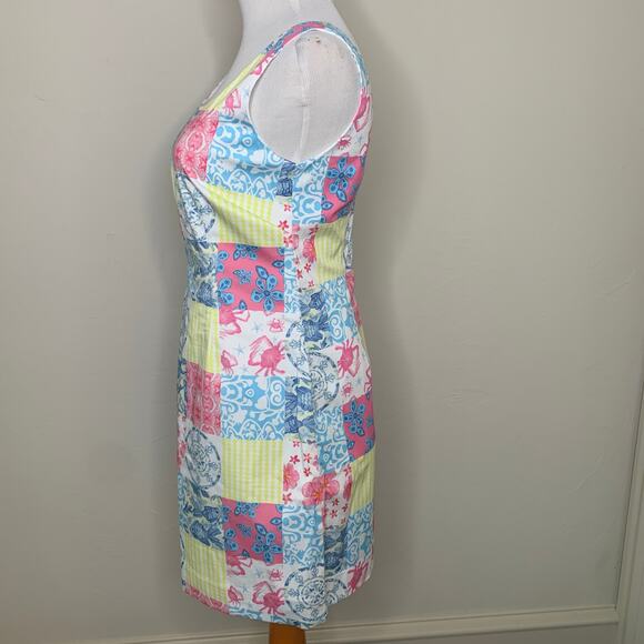 Kaeli Smith Sheath Dress Sz 2 Patchwork Sea Life - Picture 3 of 11